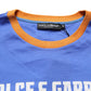 Blue Pasta Graphic Print Cotton Men Crewneck T-shirt