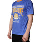 Blue Pasta Graphic Print Cotton Men Crewneck T-shirt