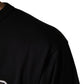 Black Angel Print Cotton Crew Neck T-shirt
