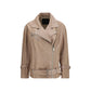 Beige Lambskin Leather Jacket