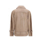Beige Lambskin Leather Jacket