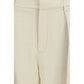 Beige Viscose Casual Pants
