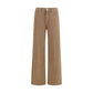 Brown Cotton Straight-Leg Jeans
