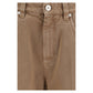 Brown Cotton Straight-Leg Jeans