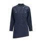 Blue Cotton Casual Dress