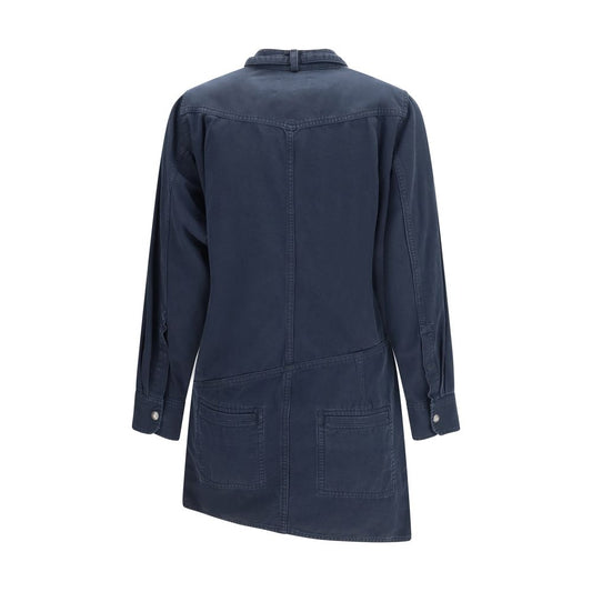 Blue Cotton Casual Dress