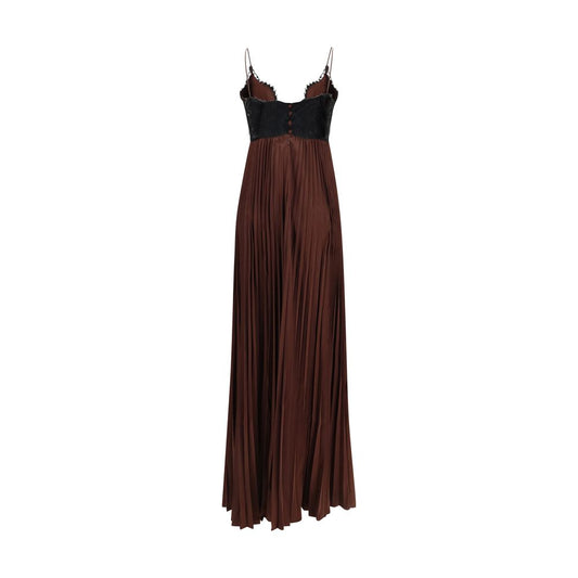 Brown Polyester Casual Dress
