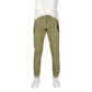 Green Cotton Casual Pants