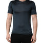 Dark Blue Silk Crew Neck Short Sleeve T-shirt