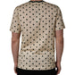 Beige Cotton Polka Dot Graphic Tee T-shirt