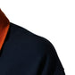 Navy Blue Cotton Logo Short Sleeves Men Polo T-shirt