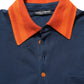 Navy Blue Cotton Logo Short Sleeves Men Polo T-shirt