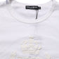 White Cotton DG Crown Embossed Men T-shirt