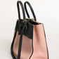 Pink and Black Leather City Steamer Leather Handbag