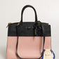 Pink and Black Leather City Steamer Leather Handbag