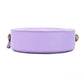 Versace Round Disco Lilac Pebbled Leather Camera Case Crossbody Bag Purse