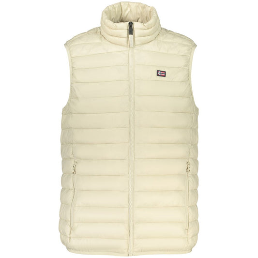 Beige Polyester Mens Vest