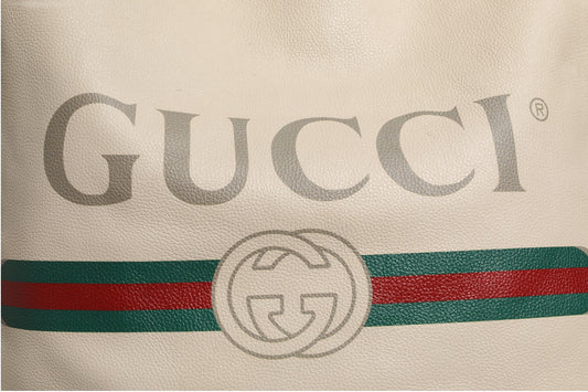 White Web Sherry Logo Print Tote Bag