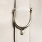 White Leather Stirrup Top Handle Bag