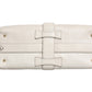 White Leather Stirrup Top Handle Bag