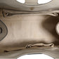 White Leather Stirrup Top Handle Bag