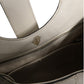 White Leather Stirrup Top Handle Bag