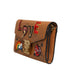 Cognac Brown Coated Canvas Visetos Patricia Love Patch Wallet-on-chain