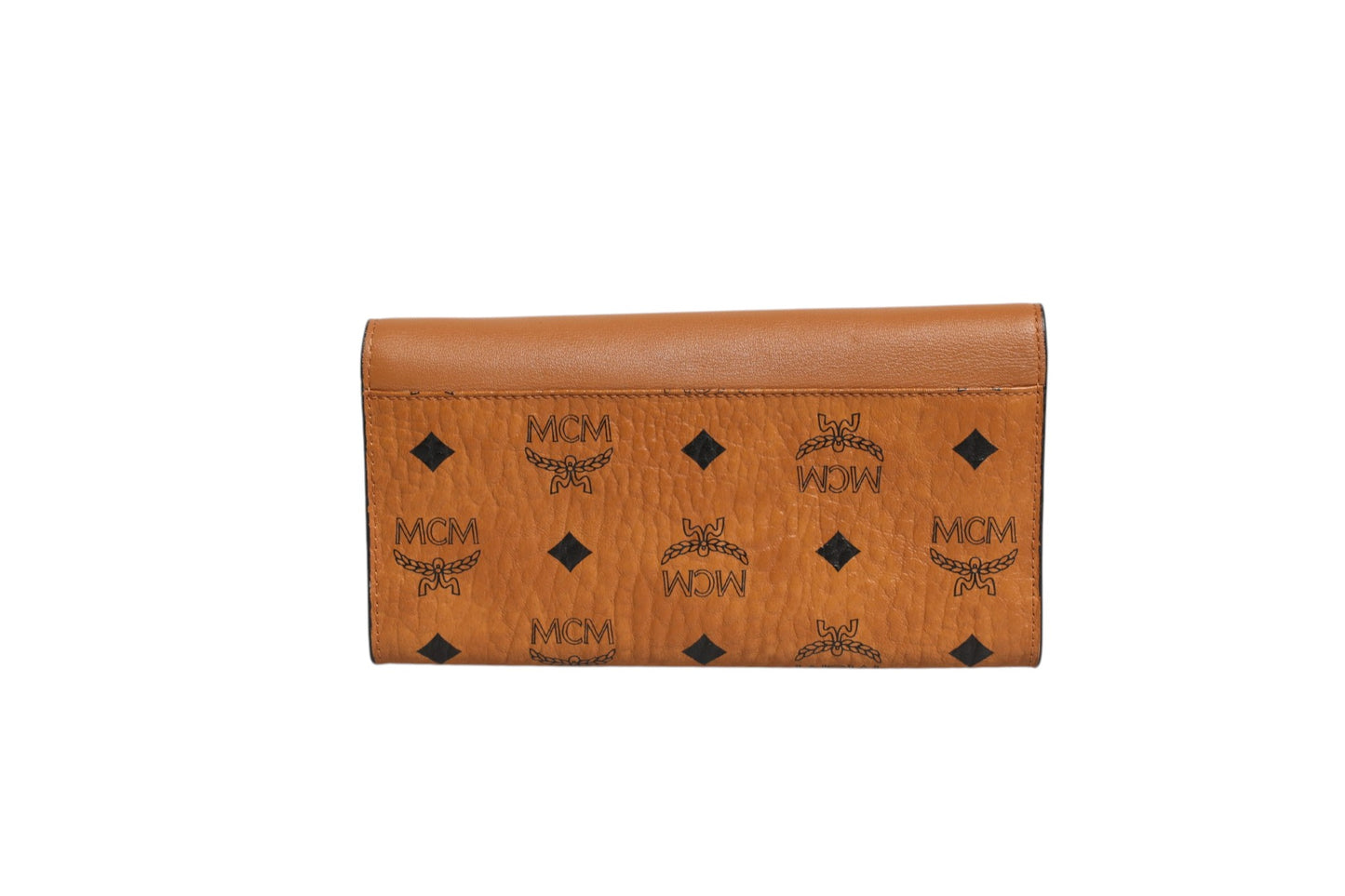 Cognac Brown Coated Canvas Visetos Patricia Love Patch Wallet-on-chain
