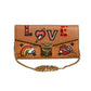 Cognac Brown Coated Canvas Visetos Patricia Love Patch Wallet-on-chain
