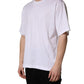 White Oversized Cotton Men Crew Neck T-shirt