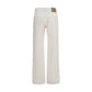 White Cotton Straight-Leg Jeans