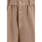 Brown Linen Bermuda Shorts