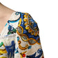 Multicolor Majolica Print Cotton Mini Dress