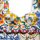 Multicolor Majolica Print Cotton Mini Dress