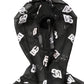 Black White Logo Print Hooded Jumpsuit Dress