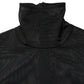 Black Nylon Sheer Turtleneck Jumpsuit Dress