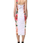 Multicolor Floral Print Viscose Sheath Dress