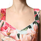 Multicolor Floral Print Viscose Sheath Dress