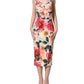 Multicolor Floral Print Viscose Sheath Dress