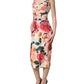 Multicolor Floral Print Viscose Sheath Dress