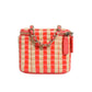 Raffia Jute Striped Mini Vanity Case