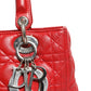 Red Cannage Lambskin Leather Lady Dior Bag