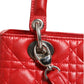 Red Cannage Lambskin Leather Lady Dior Bag