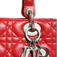 Red Cannage Lambskin Leather Lady Dior Bag