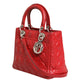 Red Cannage Lambskin Leather Lady Dior Bag