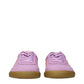 Pink Leather Low Top Sneakers