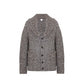 Gray Alpaca Leather Cardigan