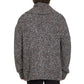 Gray Alpaca Leather Cardigan
