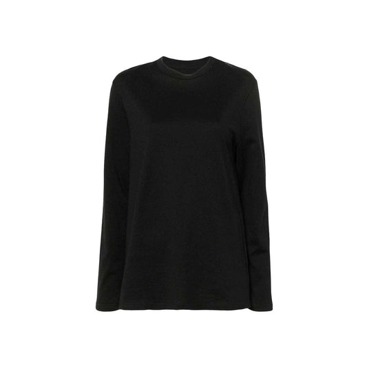 Black Cotton Long Sleeve T-Shirt