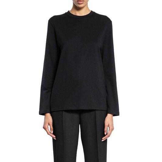 Black Cotton Long Sleeve T-Shirt